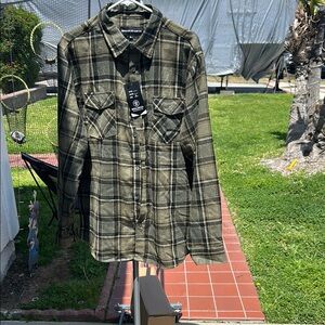 Green Plaid Button-Up Shirt